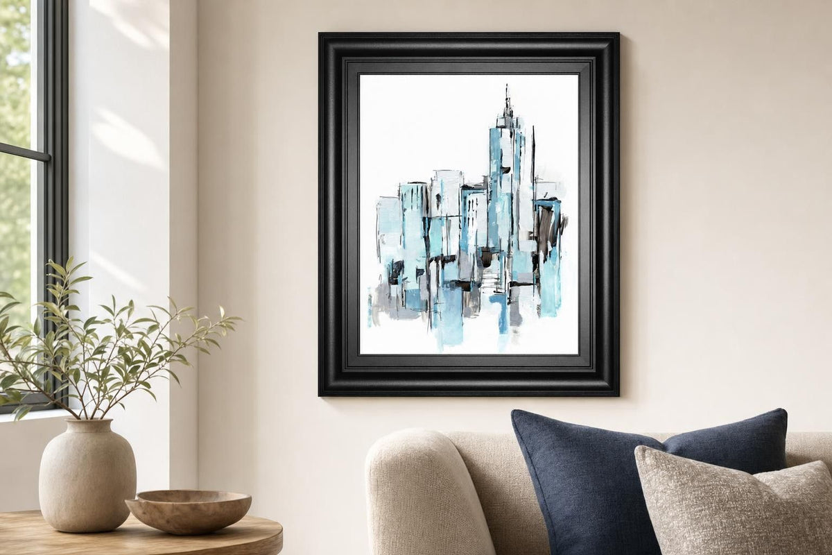22x26 Blue City I By Ethan Harper - Light Blue