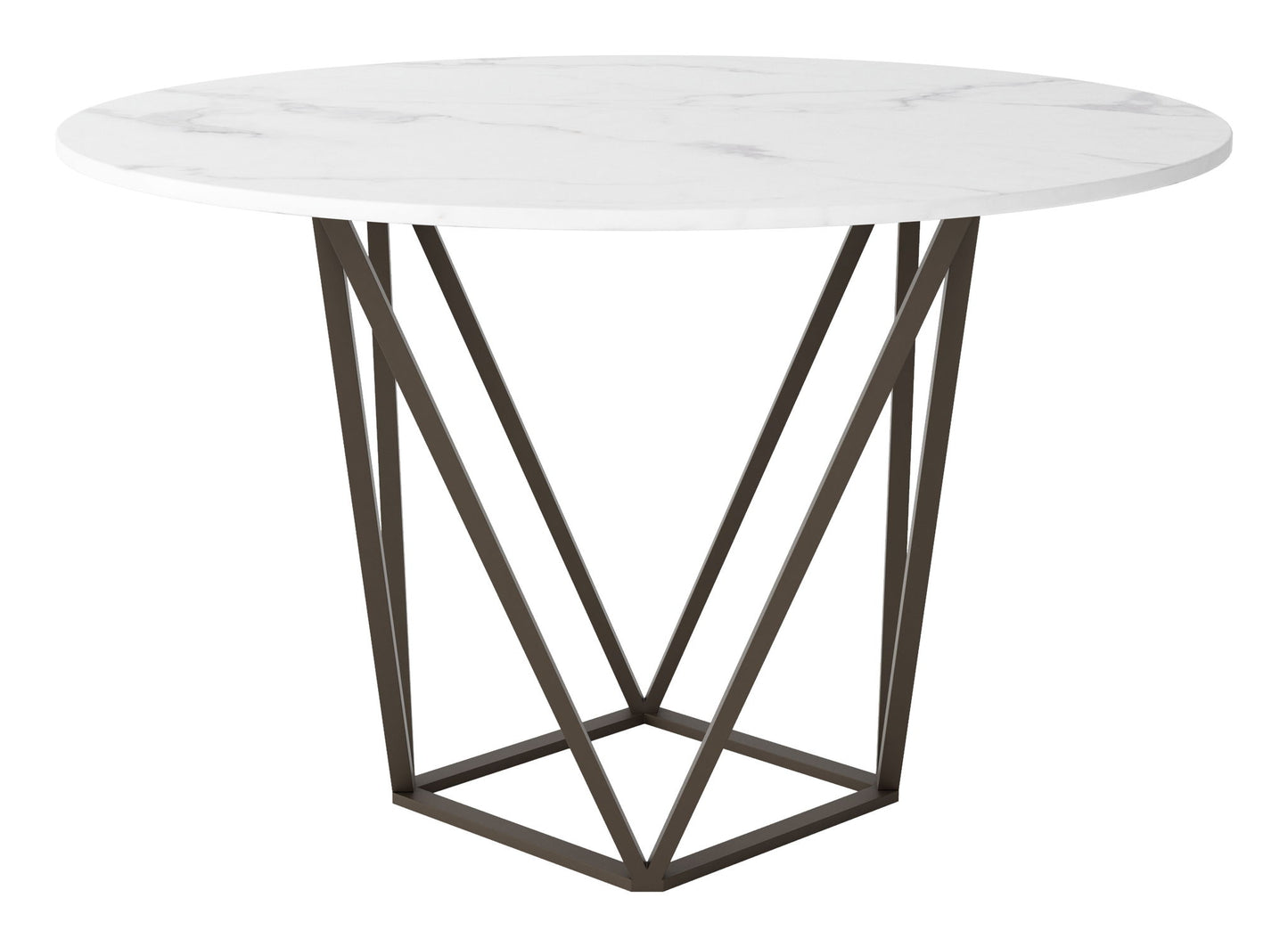 Tintern - Dining Table - White / Antique Brass