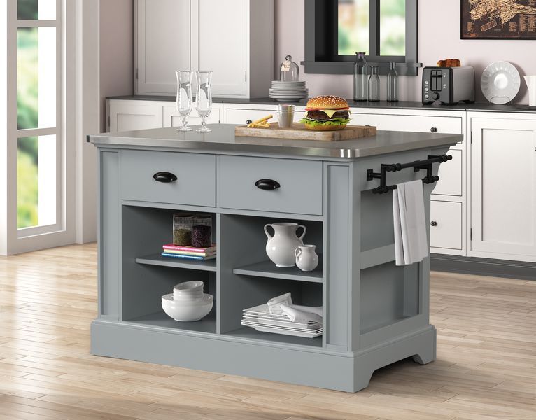 Urrur - Kitchen Island - Gray Finish