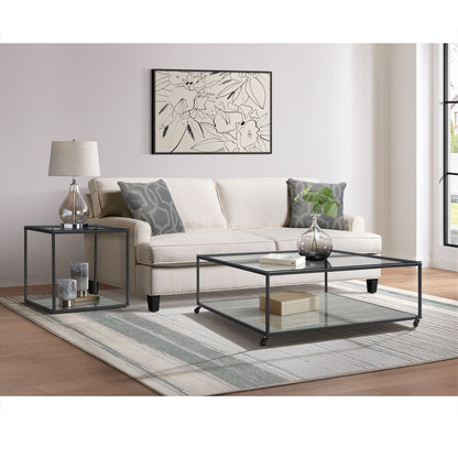 Yasmin - 2 Piece Occasional Table Set Coffee Table & End Table - Grey