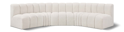 Arc - Boucle Fabric 5 Piece U-Shaped Modular Sofa