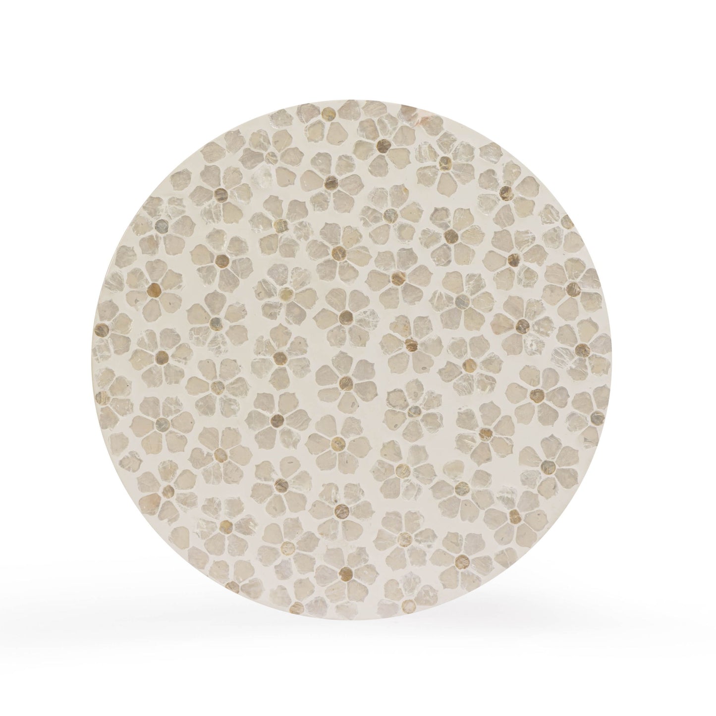 Lorna - Capiz Shell Motif Stool - Pearl Petal