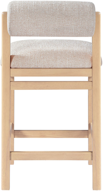 Roundhill - Fabric Counter Stool - Natural Frame