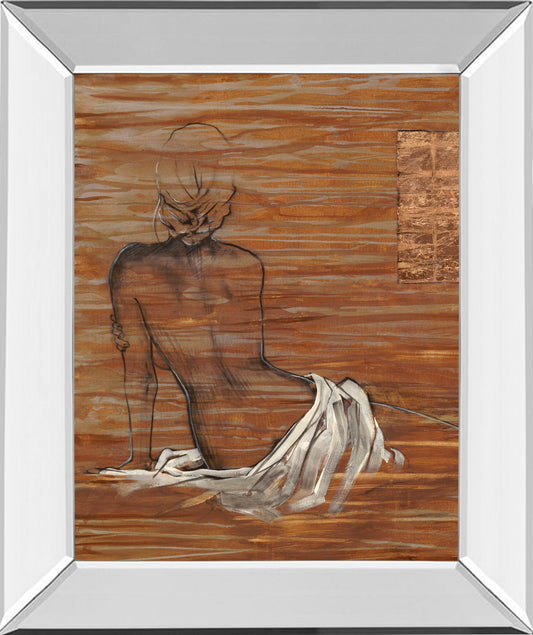 Maya By Saro - Mirror Framed Print Wall Art - Light Brown