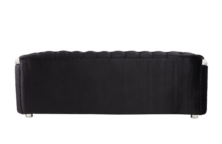 Pyroden - Sofa - Black Velvet & Chrome Finish