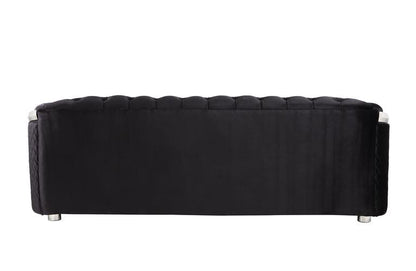 Pyroden - Sofa - Black Velvet & Chrome Finish