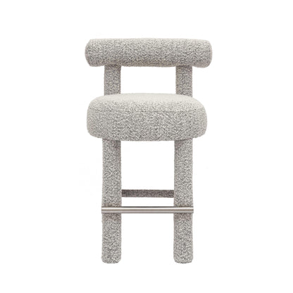 Carmel - Boucle and Solid Wood Counter Stool