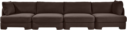 Hammond - Velvet Performance Fabric Upholstered 4 Piece Sofa
