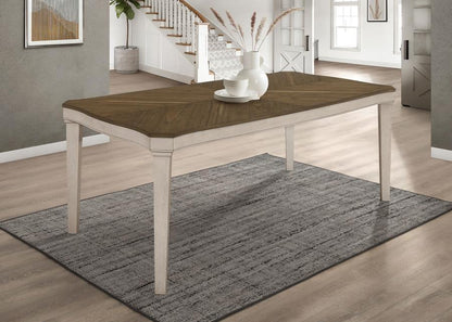 Ronnie - Rectangular Wood Dining Table - Rustic Cream