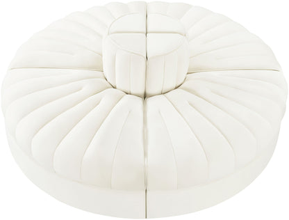 Rummi - Round Velvet Performance Fabric Upholstered 4 Piece Modular Sofa