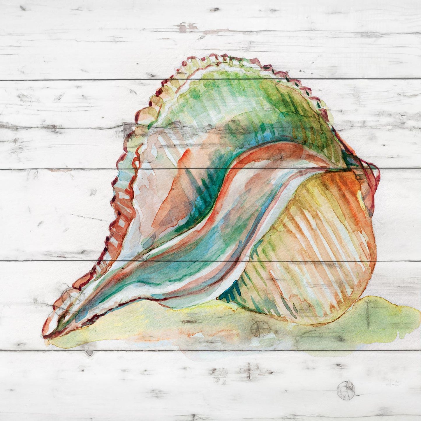 Small - Tye Dyed Shell II By Carol Robinson - Green