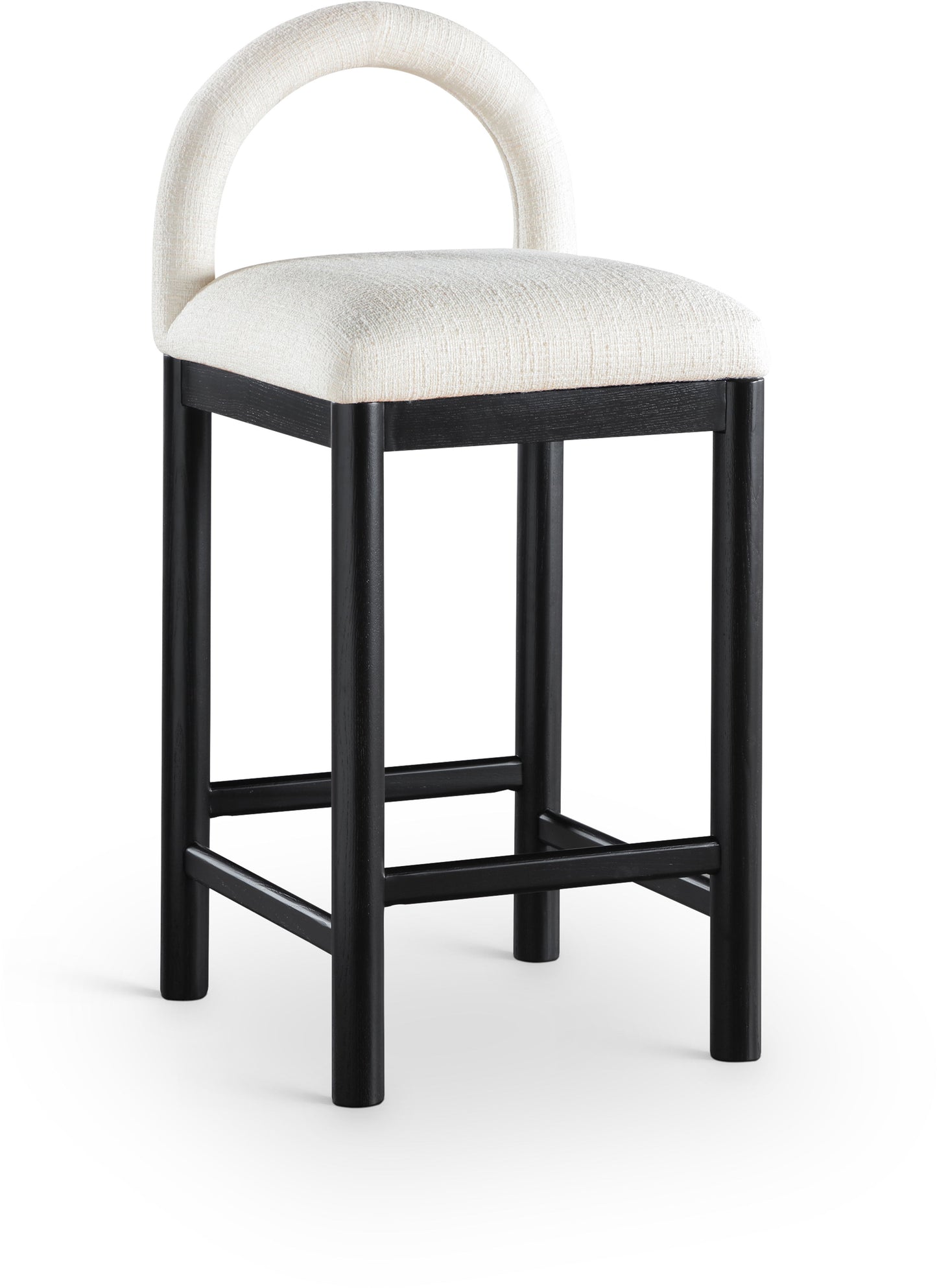 Conrad - Linen Counter Stool With Black Legs