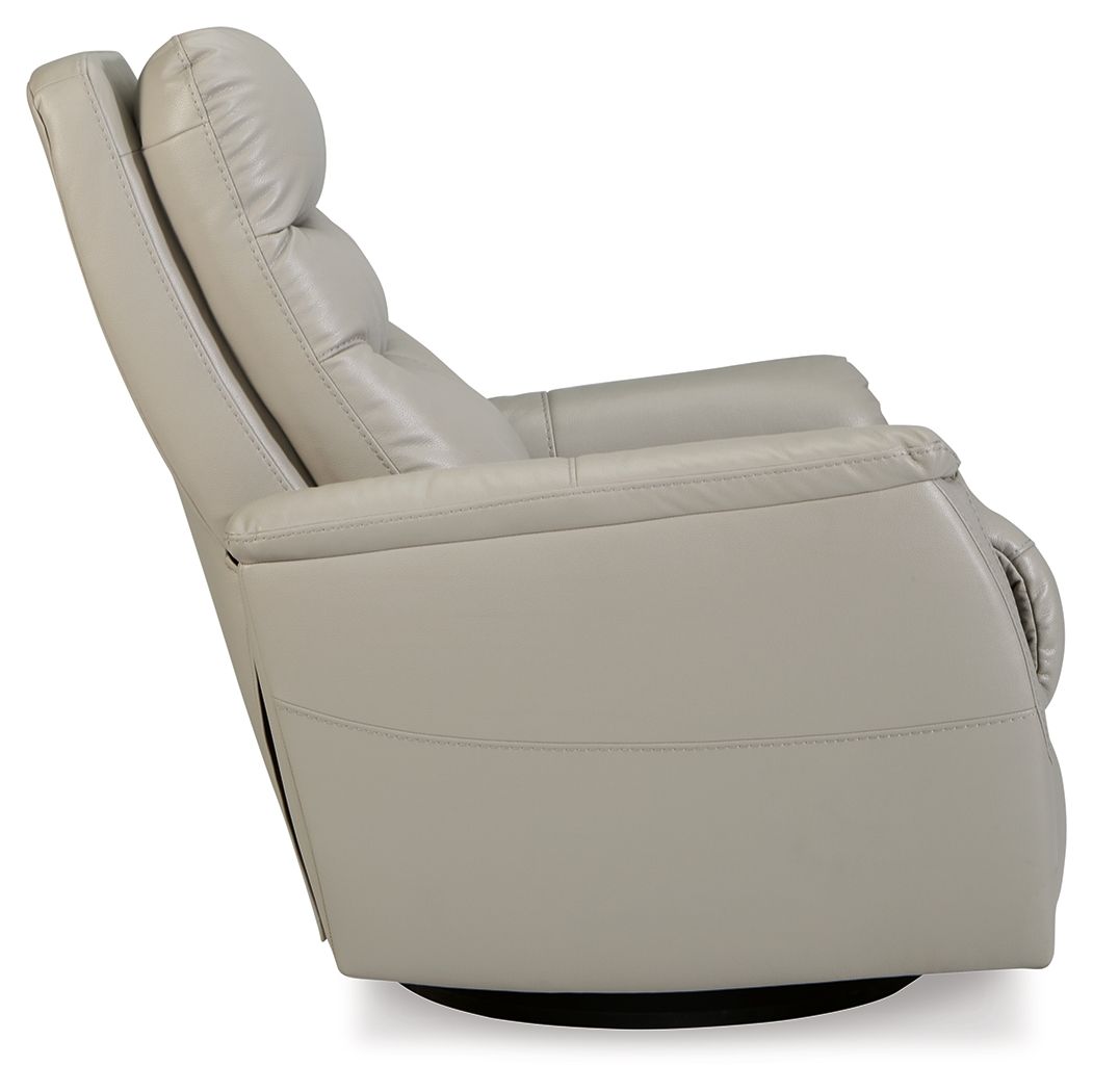 Riptyme - Dove Gray - Swivel Glider Recliner