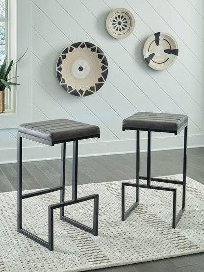 Strumford - Gray / Black - Tall Uph Barstool (Set of 2)