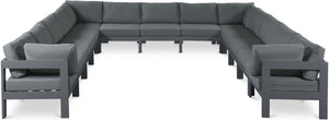 Nizuc - Outdoor Patio 13 Piece Modular Sectional With Gray Frame