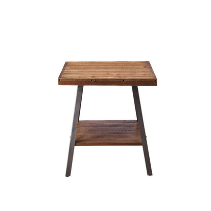 Ikram - End Table Set of 2) - Weathered Oak & Sandy Black