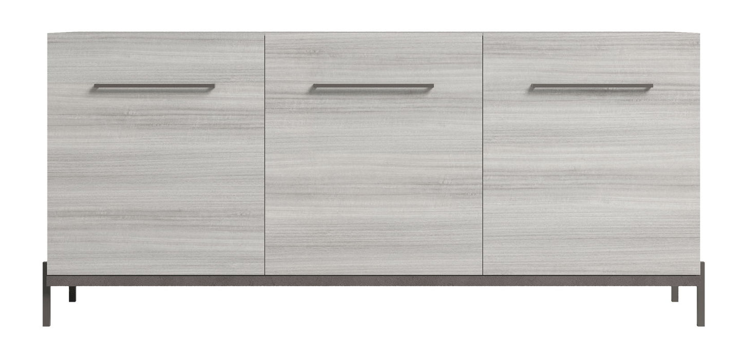 Mia - 3 Door Buffet - White / Gray / Silver