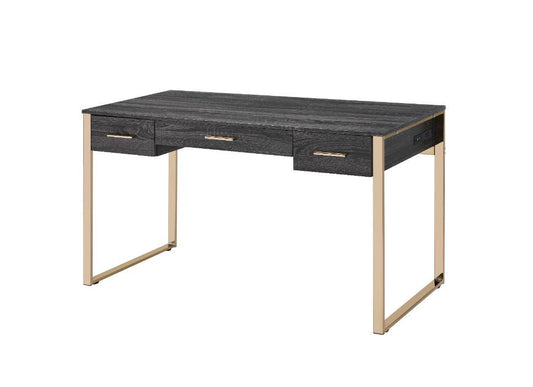 Perle - Writing Desk - Champagne Gold & Black Finish