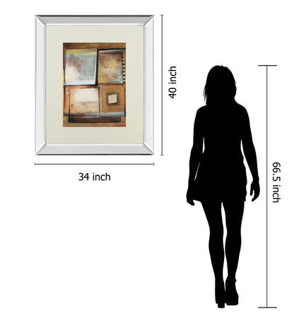 Abstract Il By Patricia Pinto - Mirror Framed Print Wall Art - Beige