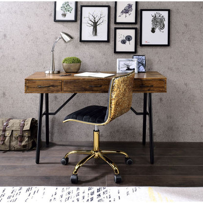 Jalia - Writing Desk - Rustic Oak & Black