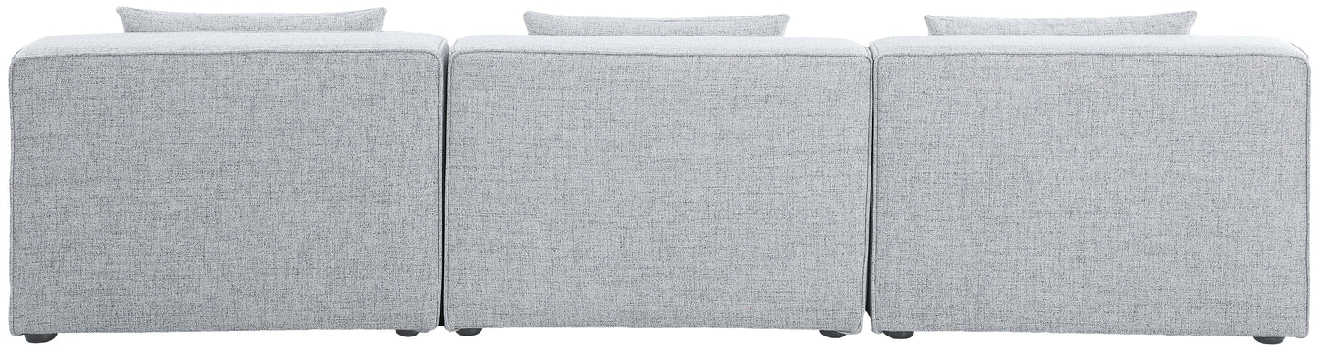 Cube - Linen Modular 3 Seat Armless Sofa