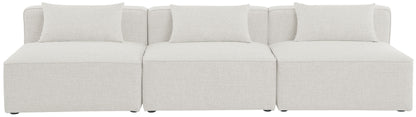 Cube - Linen Modular 3 Seat Armless Sofa