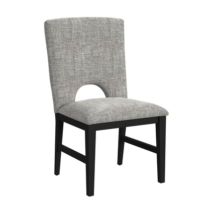 Oregon - Fabric Dining Side Chair (Set of 2) - Gray / Black