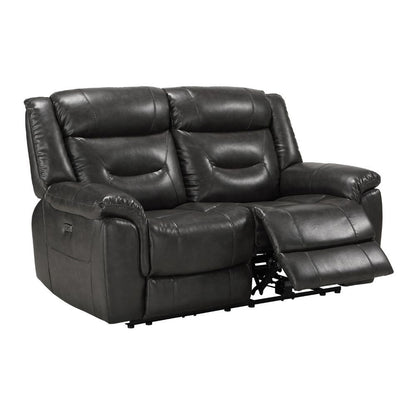 Imogen - Power Motion Loveseat With USB - Gray Leather-Aire