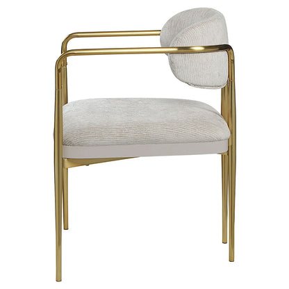 Zayn - Arm Chair Set of 2) - Beige Chenille & Gold