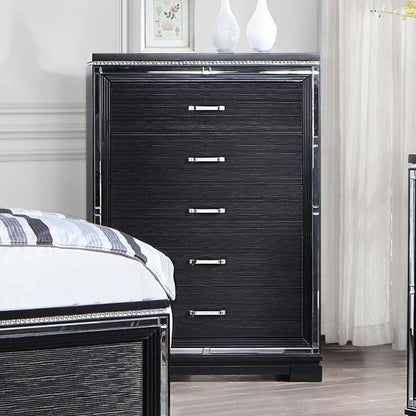 Cappola - 5-Drawer Bedroom Chest - Black