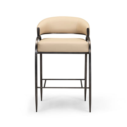 Tatum - Performance Vegan Leather Counter Stool - Taupe
