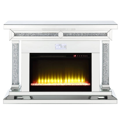 Noralie - 36"H Fireplace With Bluetooth - Mirrored & Faux Diamonds