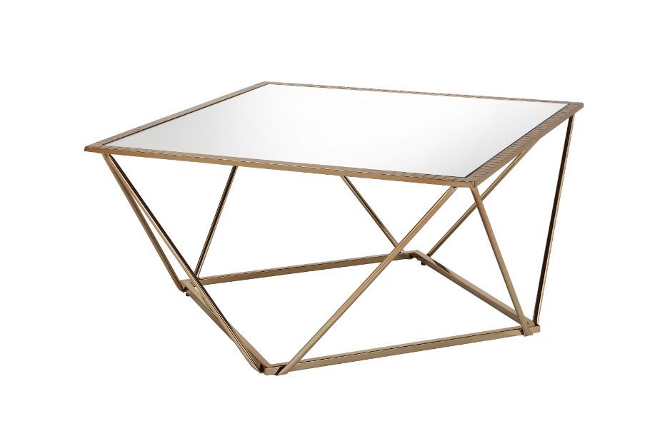 Fogya - Coffee Table - Mirrored & Champagne Gold Finish