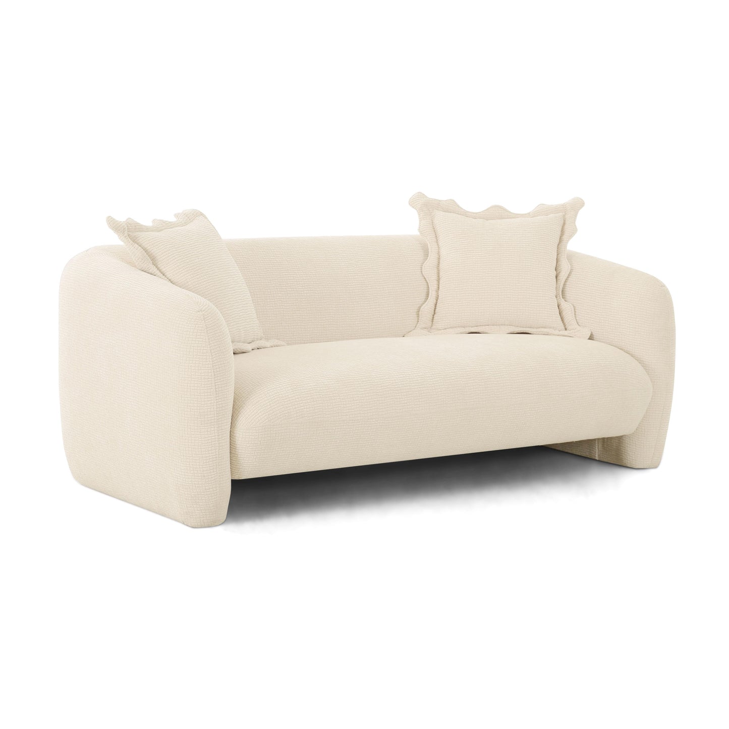 Lou - Textured Fabric Loveseat - Sandstone