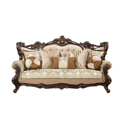 Shalisa - Sofa With 7 Pillows (Same Lv01585) - Fabric & Walnut