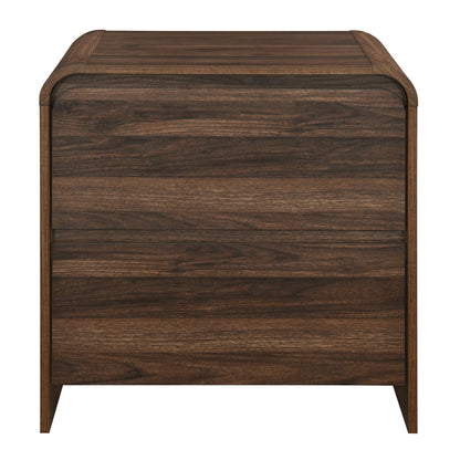 Mara - Two Drawer End Table / Bedside Table - Walnut