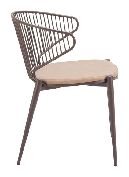 Silues - Dining Chair (Set of 2) - Taupe / Brown