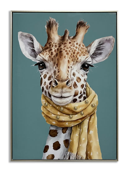 Playful Giraffe Portrait - 21" x 29" Framed Wall Art