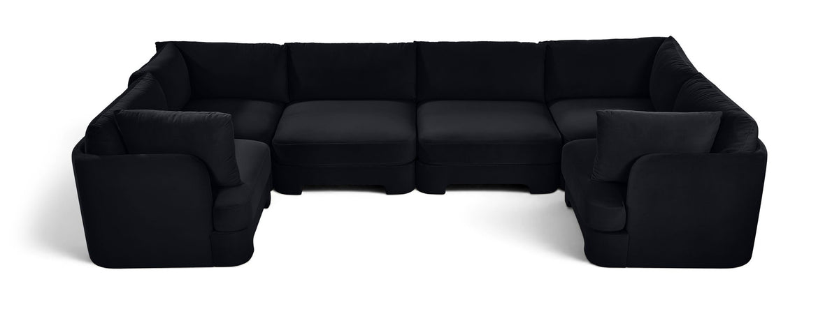 Hammond - Velvet Performance Fabric Upholstered 6 Piece U-Shaped Sectional