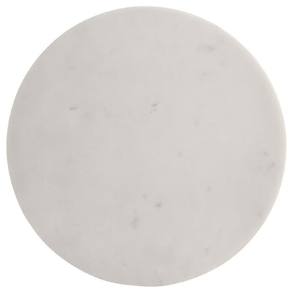 Colette - Round Marble Top Side Table - White And Dark Gray