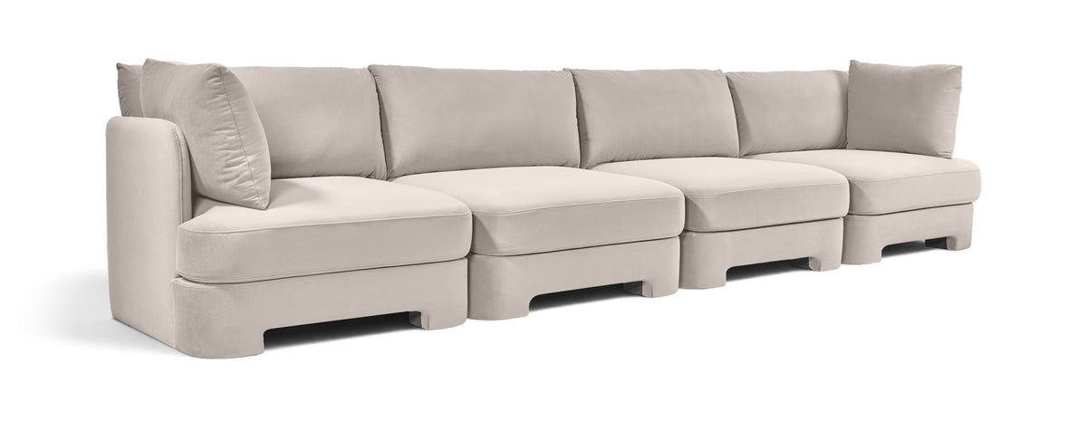 Hammond - Velvet Performance Fabric Upholstered 4 Piece Sofa