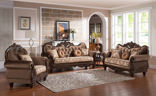 Zoya - Sofa And Loveseat - Dark Brown