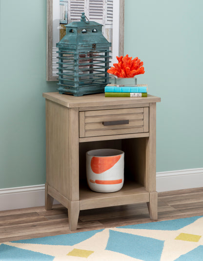 Edgewater Soft Sand - Leg Nightstand - Light Brown