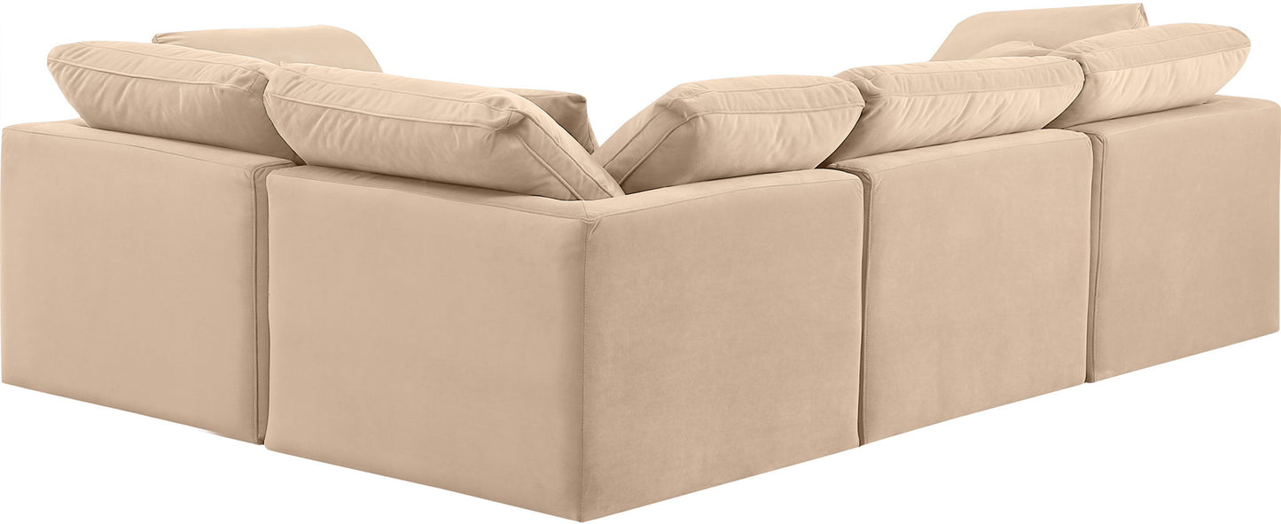 Indulge - Velvet 4 Piece Modular Corner Sectional