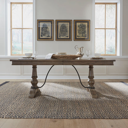 Americana Farmhouse - Trestle Table Set - Dark Brown