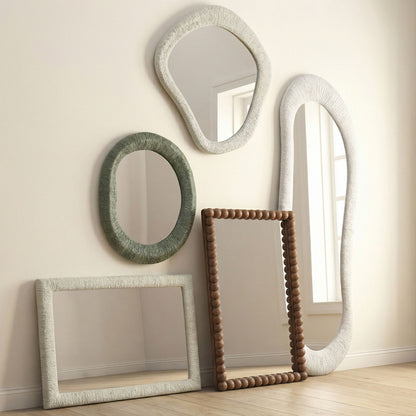 Orpheus - 34" x 47" Ribbed Rectangular Wall Mirror - Faux Stone