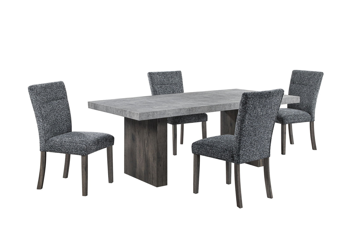 D2410 - 5 Piece Dining Room Set (Dining Table And 4 Dining Chairs) - Gray / Dark Brown