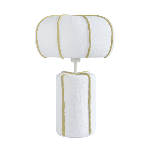 Looma - Cotton Mache Table Lamp - White / Green