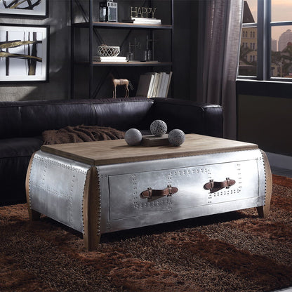 Brancaster - Coffee Table - Antique Oak & Aluminum