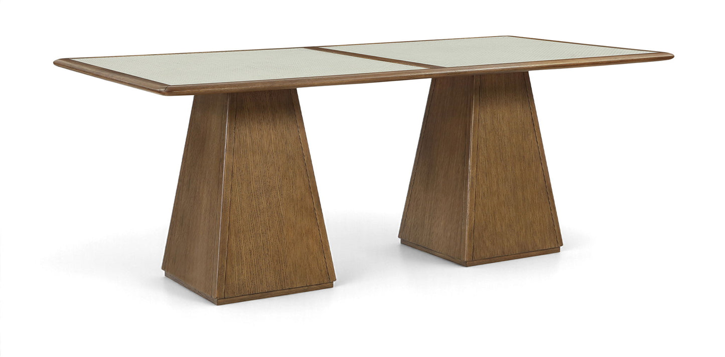 Atrium - Glass Top And Wood Base Dining Table